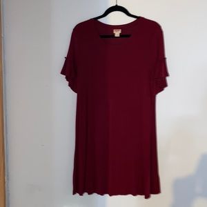 Target T shirt dress with ruffle sleeve size M